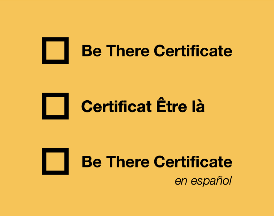 Be There Certificate Logos Photos Package